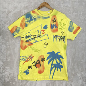 FWRD Denim Lost Dreams Graffiti Neon T Shirt Large Streetwear Y2K Grungecore